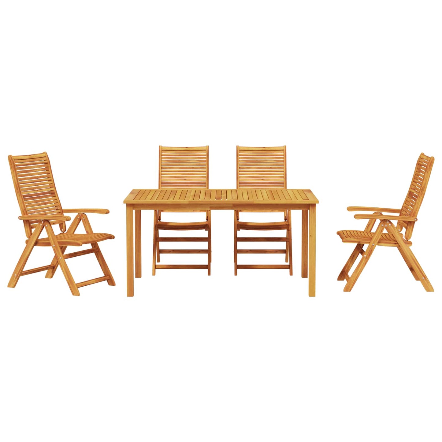 Garden Dining Set Folding 5 pcs Brown Solid Acacia Wood