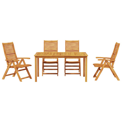 Garden Dining Set Folding 5 pcs Brown Solid Acacia Wood