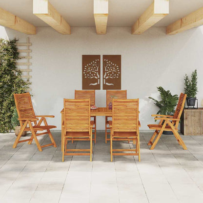 Garden Dining Set Folding 7 pcs Brown Solid Acacia Wood