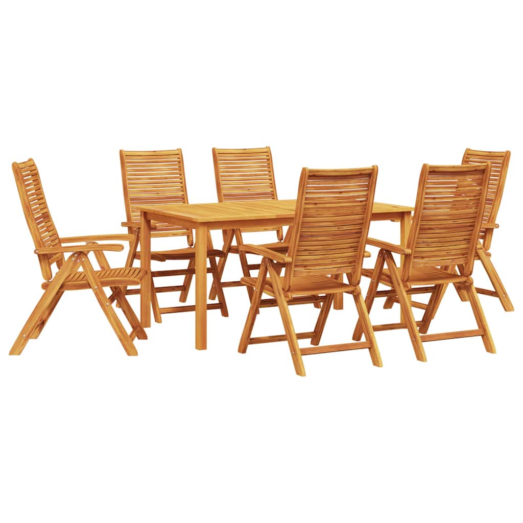 Garden Dining Set Folding 7 pcs Brown Solid Acacia Wood