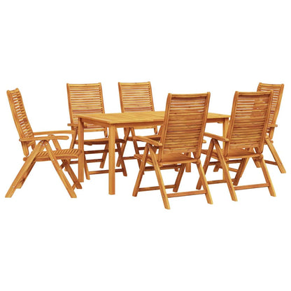 Garden Dining Set Folding 7 pcs Brown Solid Acacia Wood