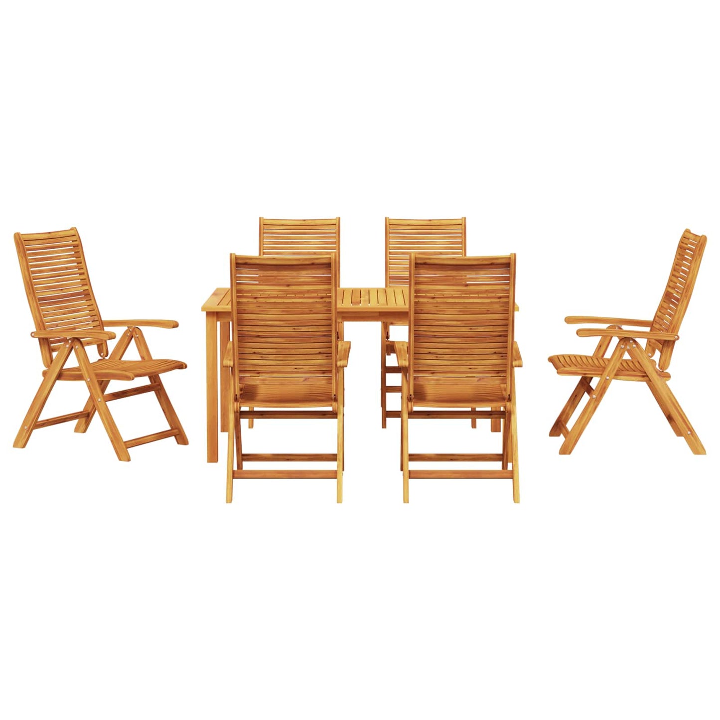 Garden Dining Set Folding 7 pcs Brown Solid Acacia Wood
