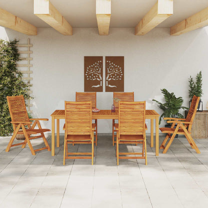 Garden Dining Set Folding 7 pcs Brown Solid Acacia Wood