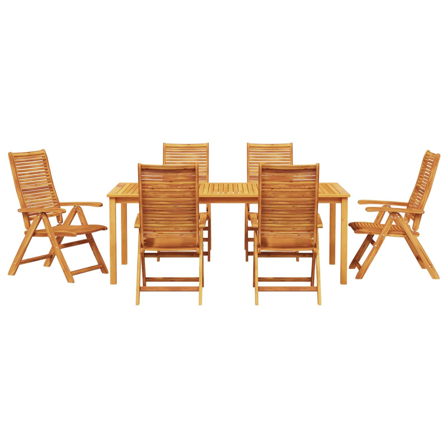 Garden Dining Set Folding 7 pcs Brown Solid Acacia Wood