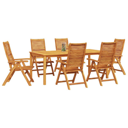 Garden Dining Set Folding 7 pcs Brown Solid Acacia Wood