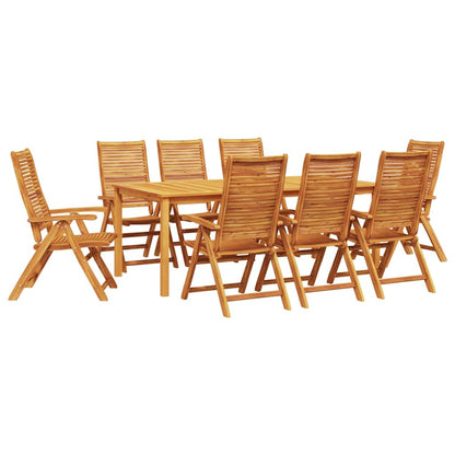 Garden Dining Set Folding 9 pcs Brown Solid Acacia Wood