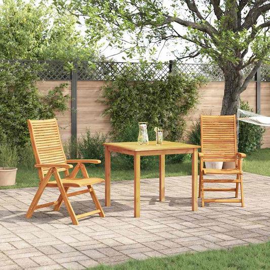 Garden Dining Set Folding 3 pcs Brown Solid Acacia Wood