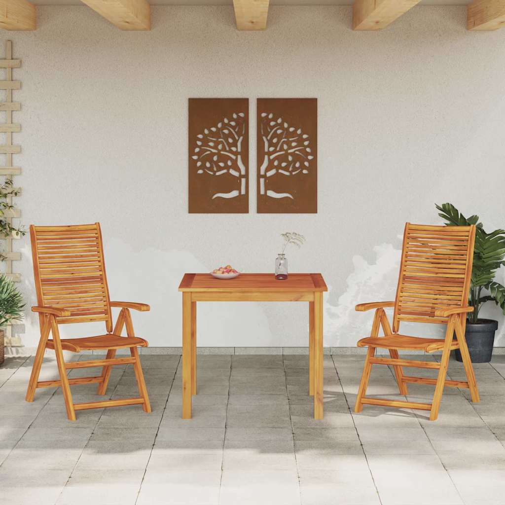 Garden Dining Set Folding 3 pcs Brown Solid Acacia Wood
