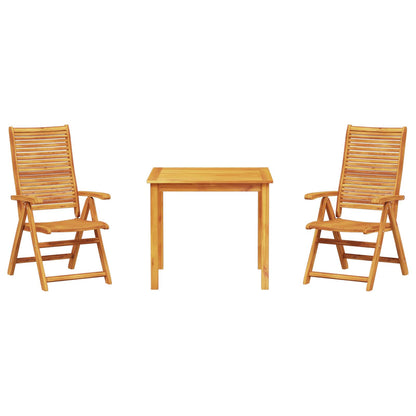 Garden Dining Set Folding 3 pcs Brown Solid Acacia Wood