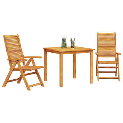 Garden Dining Set Folding 3 pcs Brown Solid Acacia Wood
