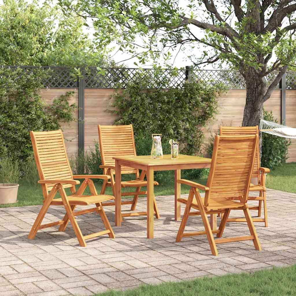 Garden Dining Set Folding 5 pcs Brown Solid Acacia Wood
