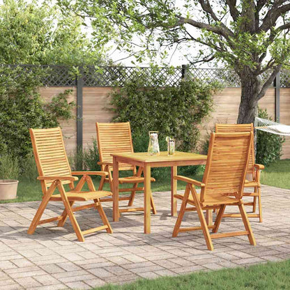 Garden Dining Set Folding 5 pcs Brown Solid Acacia Wood