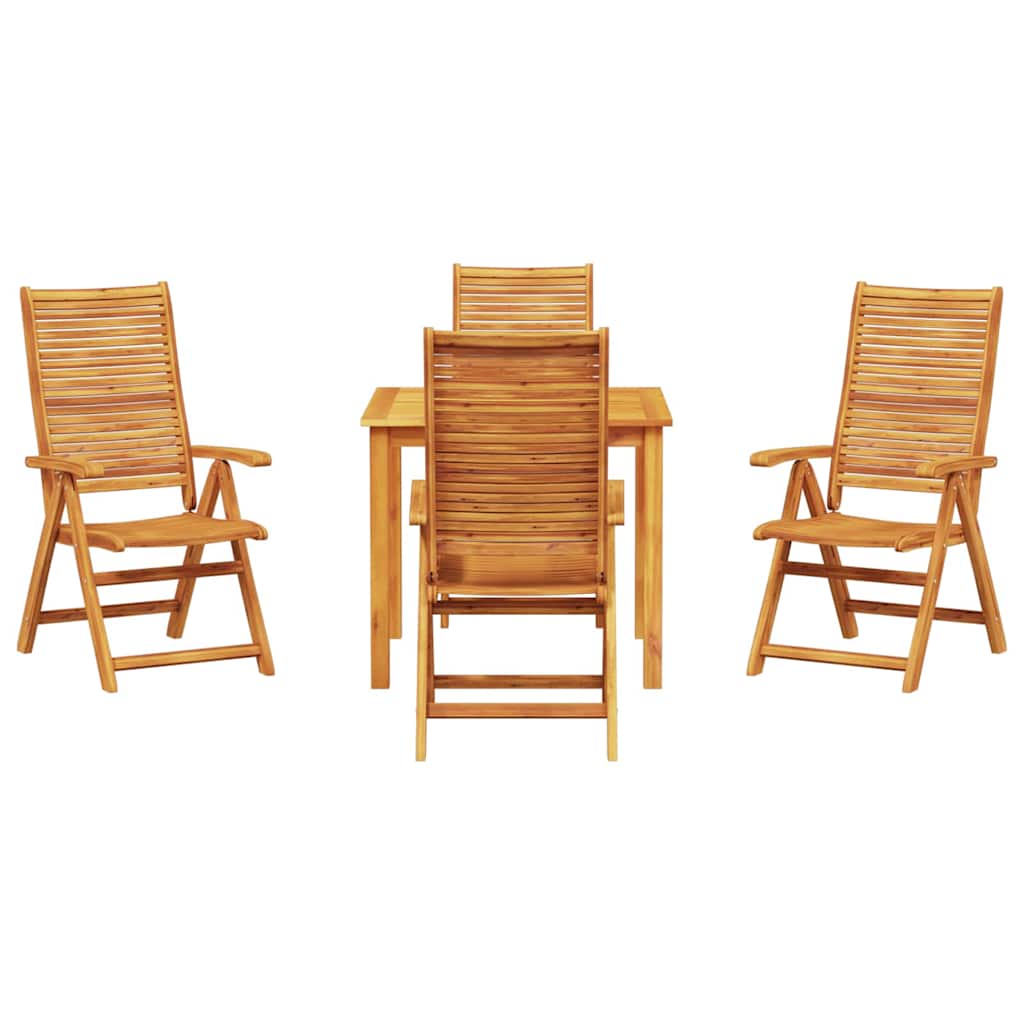 Garden Dining Set Folding 5 pcs Brown Solid Acacia Wood