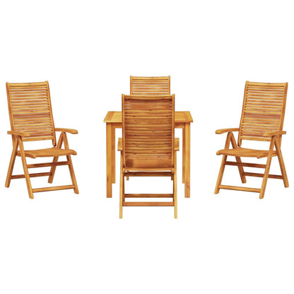 Garden Dining Set Folding 5 pcs Brown Solid Acacia Wood