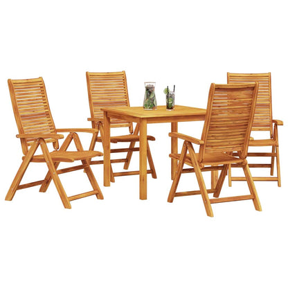 Garden Dining Set Folding 5 pcs Brown Solid Acacia Wood