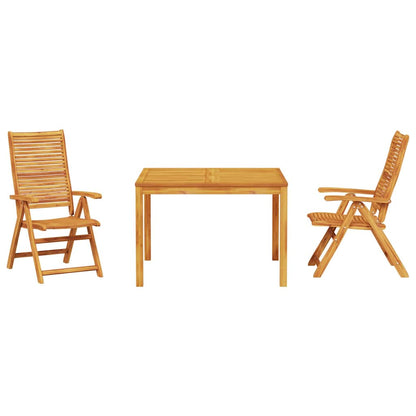 Garden Dining Set Folding 3 pcs Brown Solid Acacia Wood