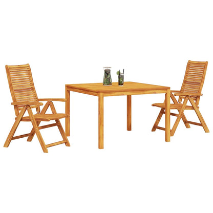 Garden Dining Set Folding 3 pcs Brown Solid Acacia Wood