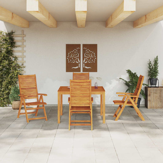 Garden Dining Set 5 pcs Brown Solid Acacia Wood