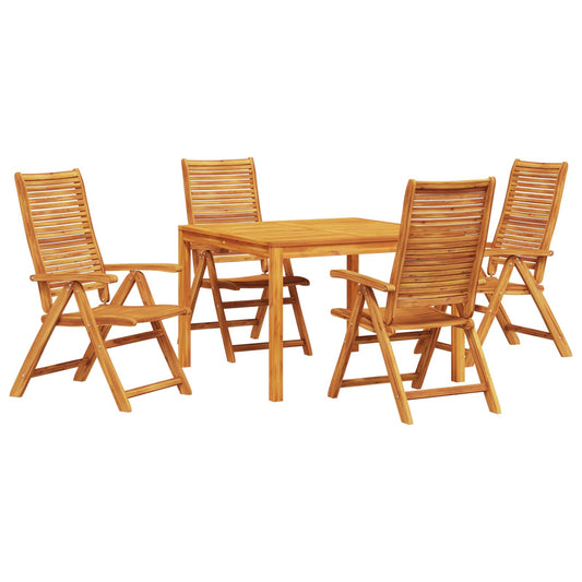 Garden Dining Set 5 pcs Brown Solid Acacia Wood