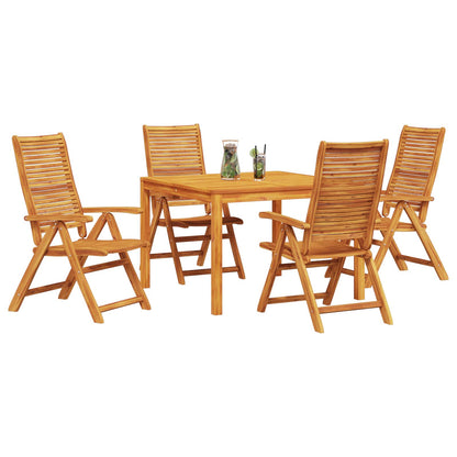 Garden Dining Set Folding 5 pcs Brown Solid Acacia Wood