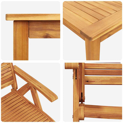 Garden Dining Set 7 pcs Brown Solid Acacia Wood