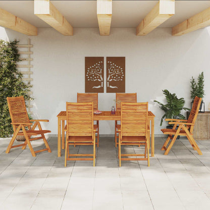 Garden Dining Set 7 pcs Brown Solid Acacia Wood