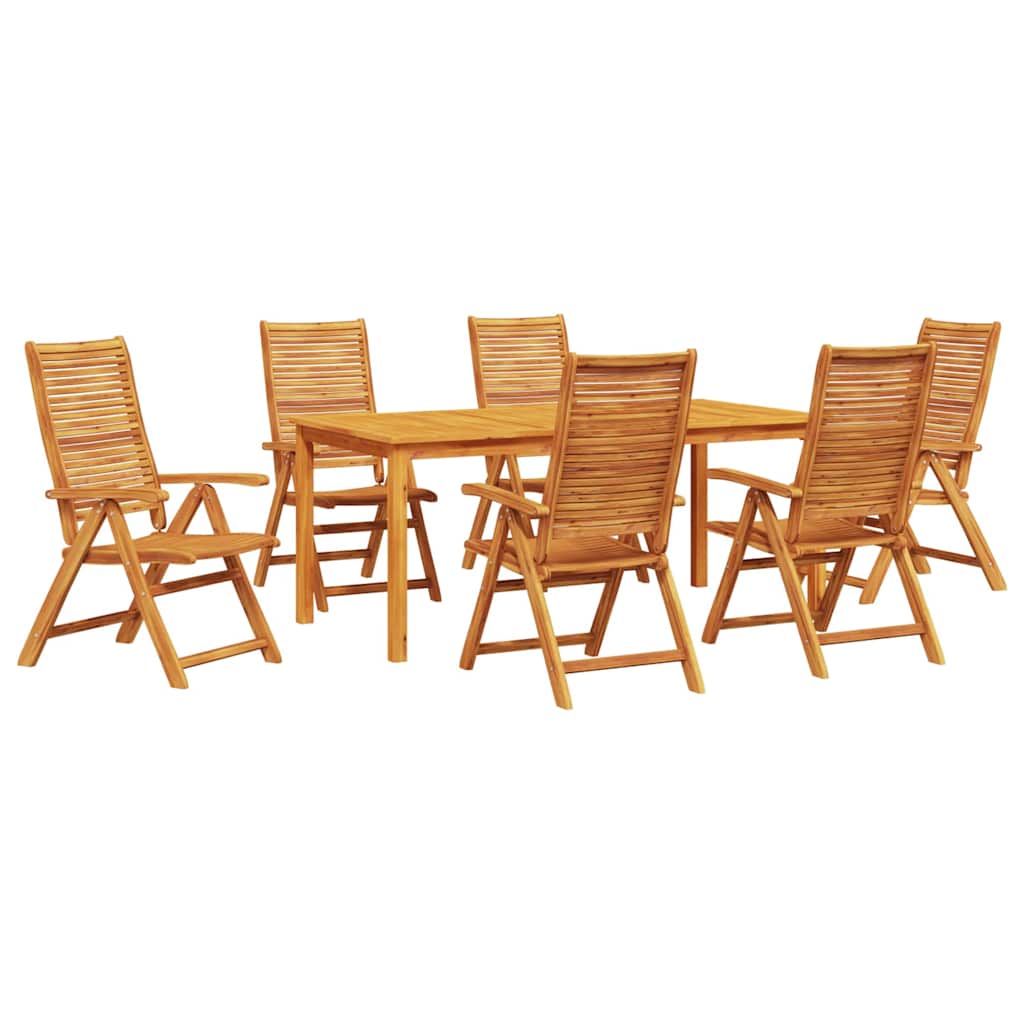Garden Dining Set 7 pcs Brown Solid Acacia Wood