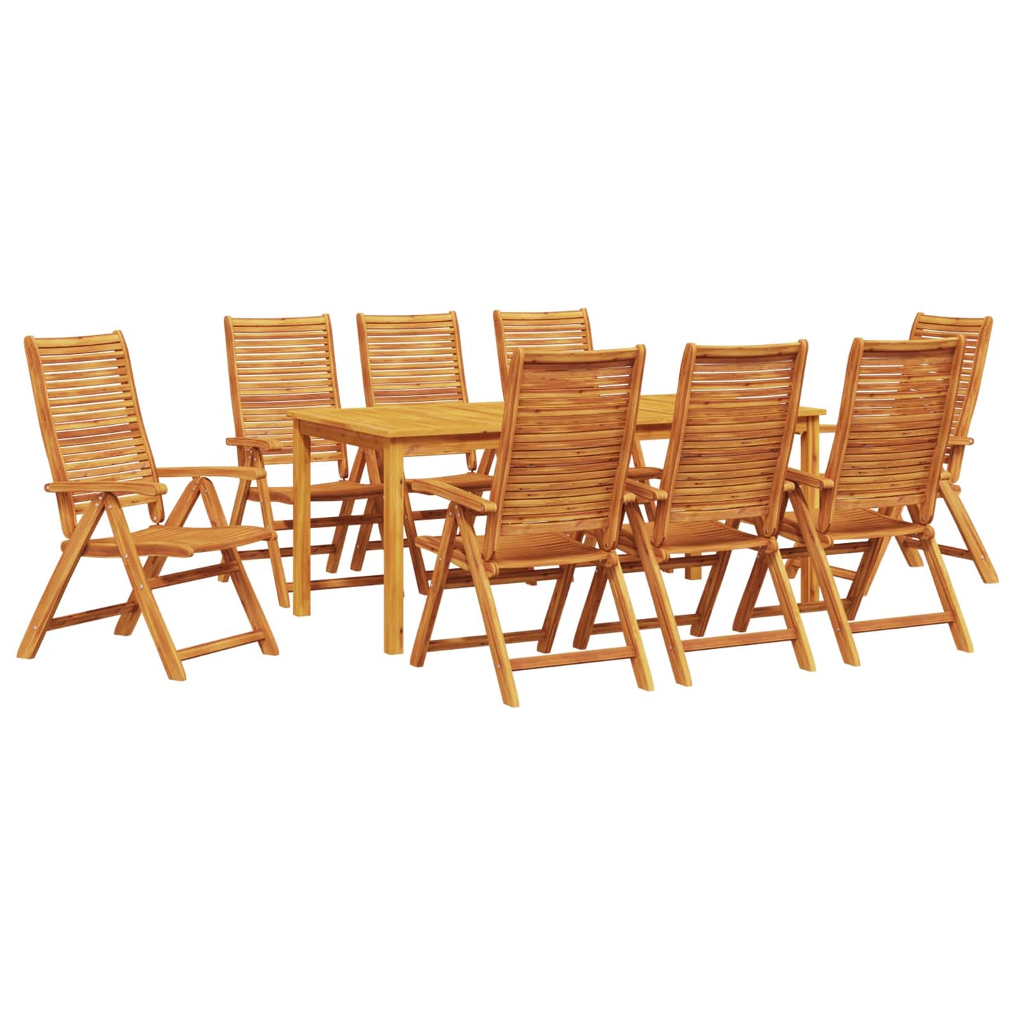 Garden Dining Set Folding 9 pcs Brown Solid Acacia Wood