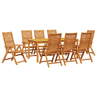 Garden Dining Set Folding 9 pcs Brown Solid Acacia Wood