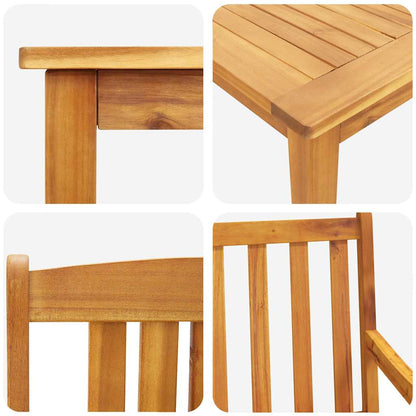 Garden Dining Set 7 pcs Brown Solid Acacia Wood