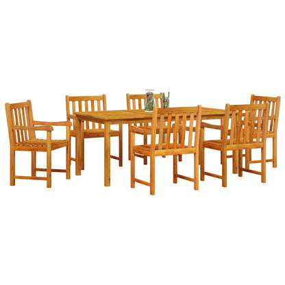 Garden Dining Set 7 pcs Brown Solid Acacia Wood