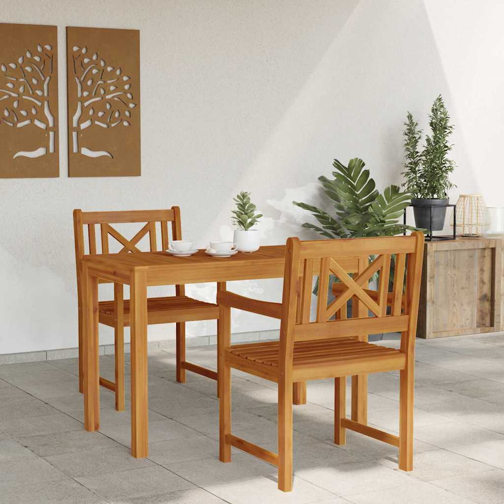 Garden Dining Set 3 pcs Brown Solid Acacia Wood