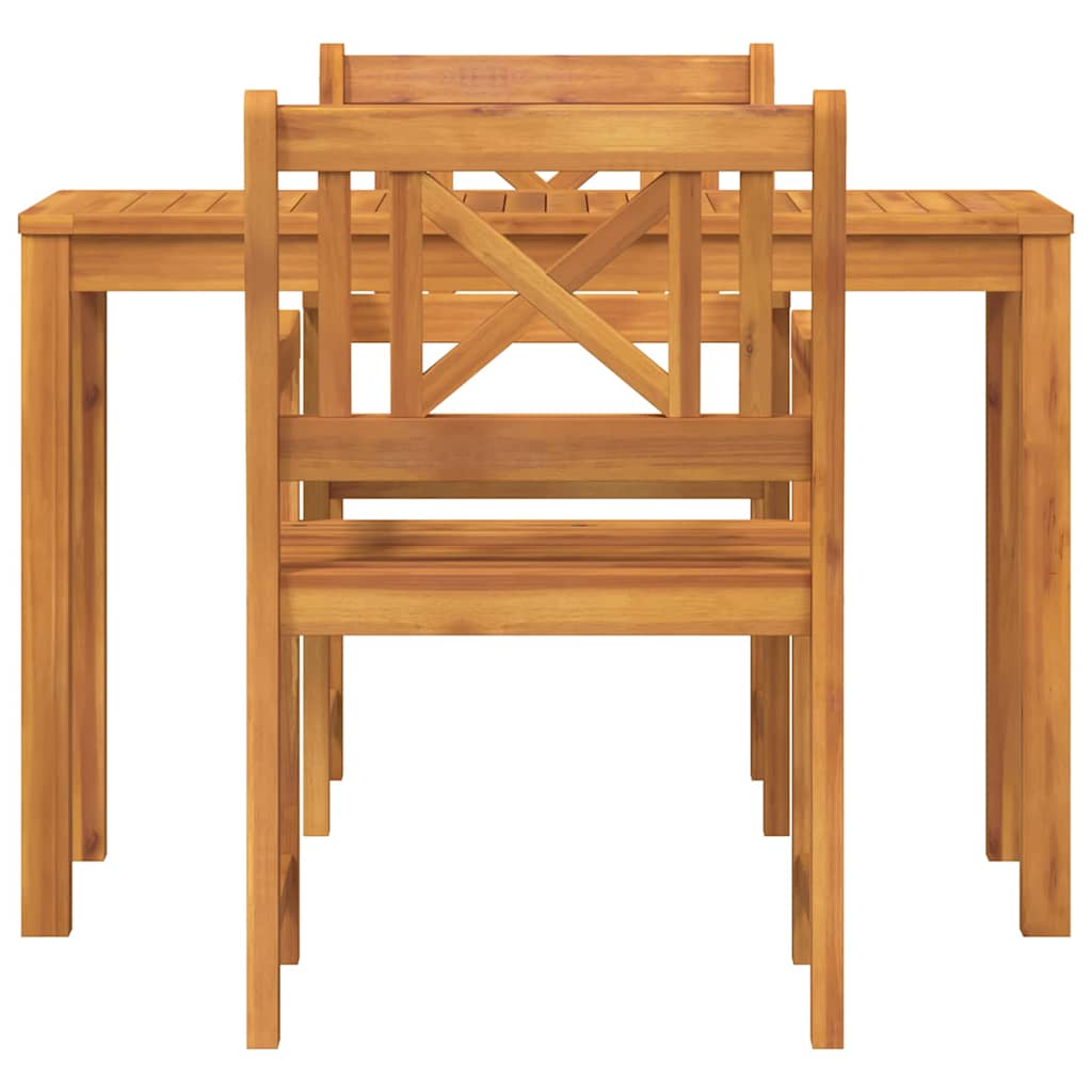 Garden Dining Set 3 pcs Brown Solid Acacia Wood