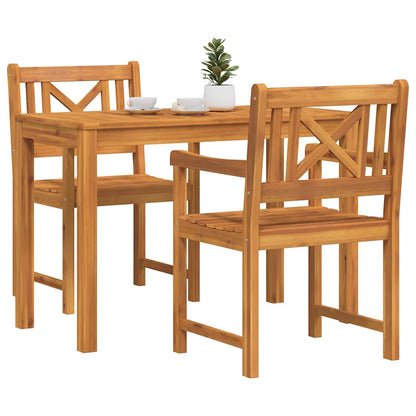 Garden Dining Set 3 pcs Brown Solid Acacia Wood