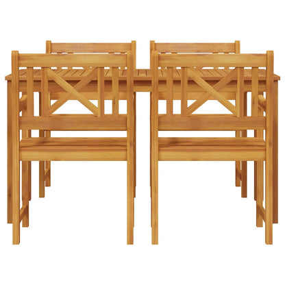 Garden Dining Set 5 pcs Brown Solid Acacia Wood