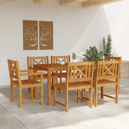 Garden Dining Set 7 pcs Brown Solid Acacia Wood