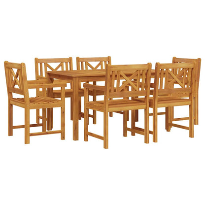 Garden Dining Set 7 pcs Brown Solid Acacia Wood