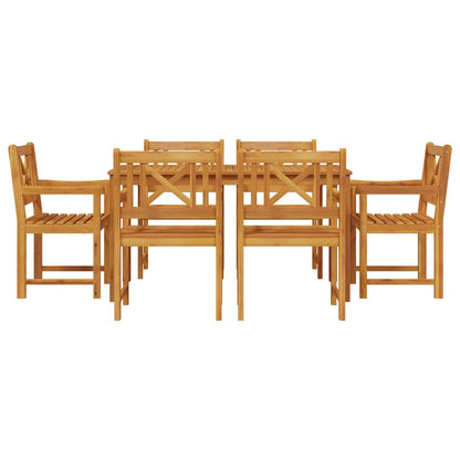 Garden Dining Set 7 pcs Brown Solid Acacia Wood