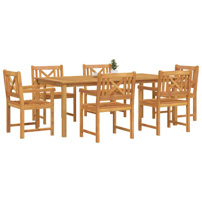 Garden Dining Set 7 pcs Brown Solid Acacia Wood