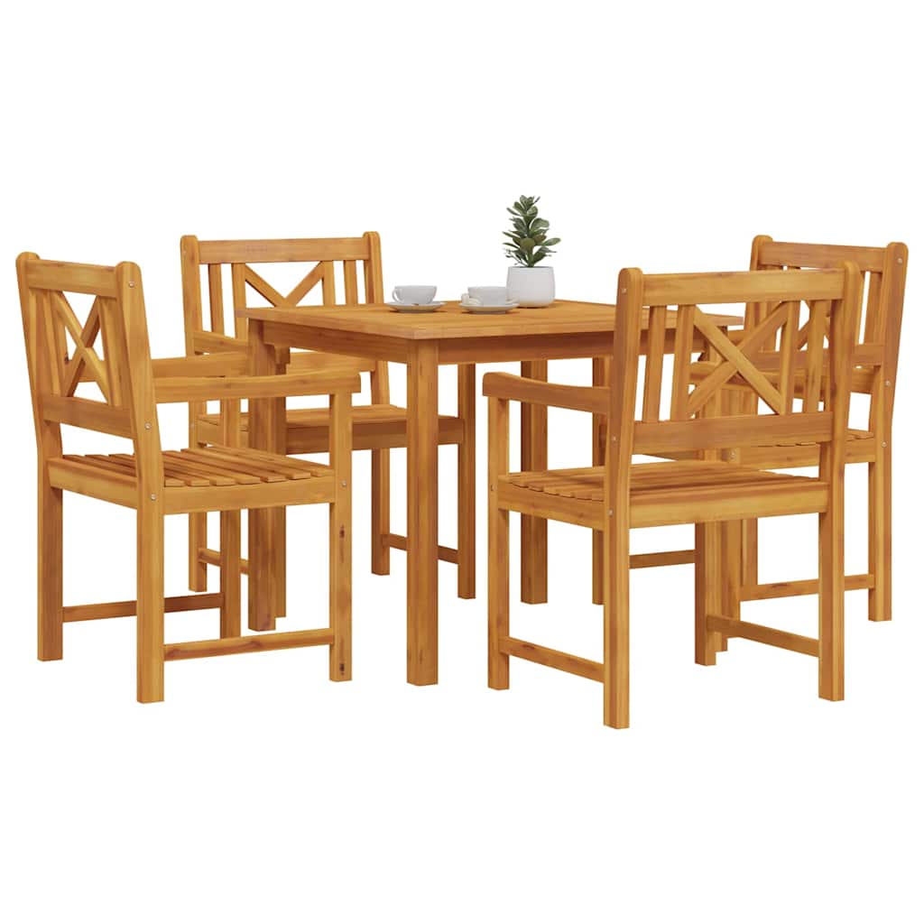 Garden Dining Set 5 pcs Brown Solid Acacia wood
