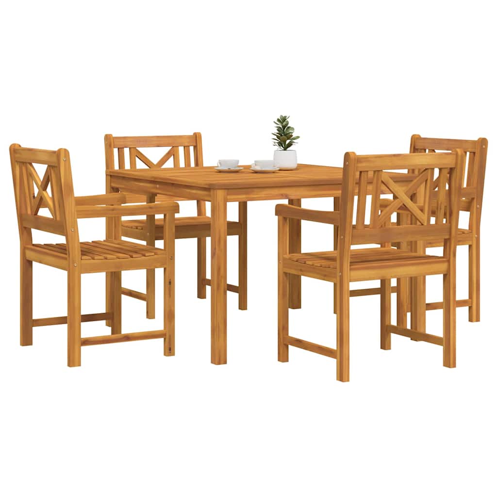 Garden Dining Set 5 pcs Brown Solid Acacia wood