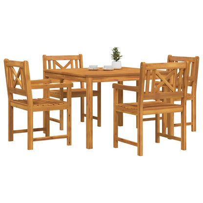 Garden Dining Set 5 pcs Brown Solid Acacia wood