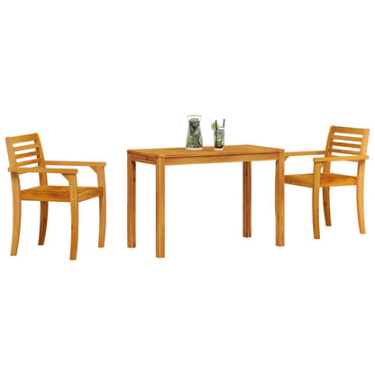 Garden Dining Set 3 pcs Brown Solid Acacia Wood