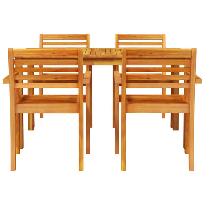 Garden Dining Set 5 pcs Brown Solid Acacia Wood