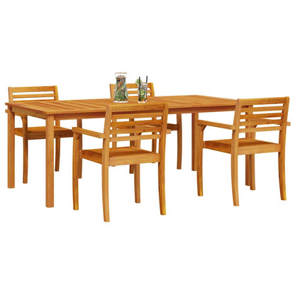 Garden Dining Set 7 pcs Brown Solid Acacia Wood