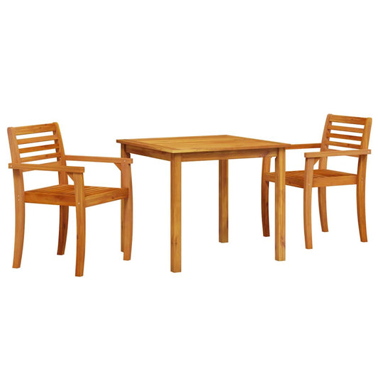 Garden Dining Set 3 pcs Brown Solid Acacia Wood