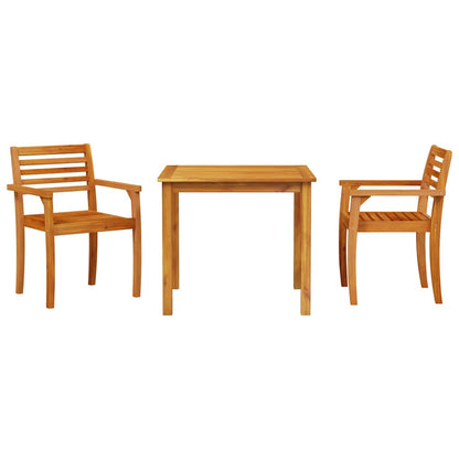 Garden Dining Set 3 pcs Brown Solid Acacia Wood