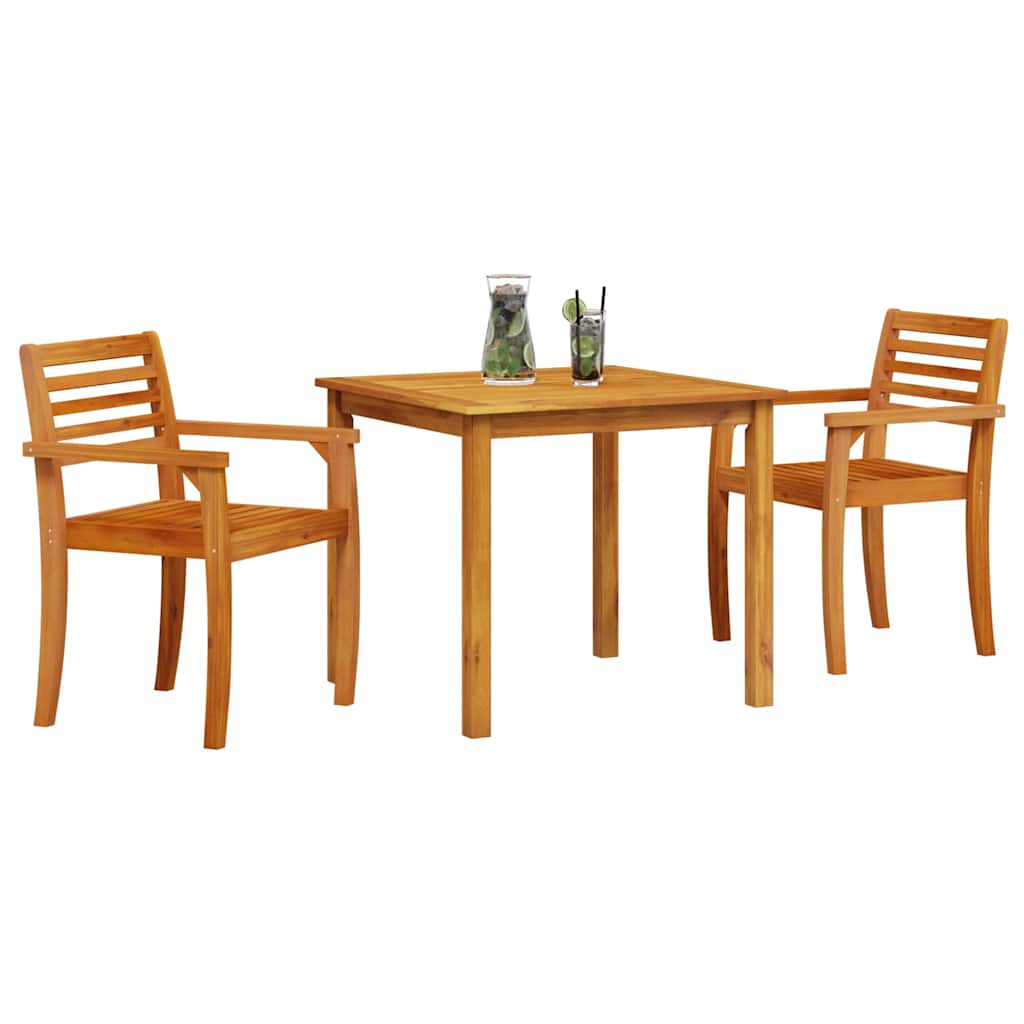 Garden Dining Set 3 pcs Brown Solid Acacia Wood