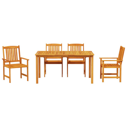 Garden Dining Set 5 pcs Brown Solid Acacia Wood