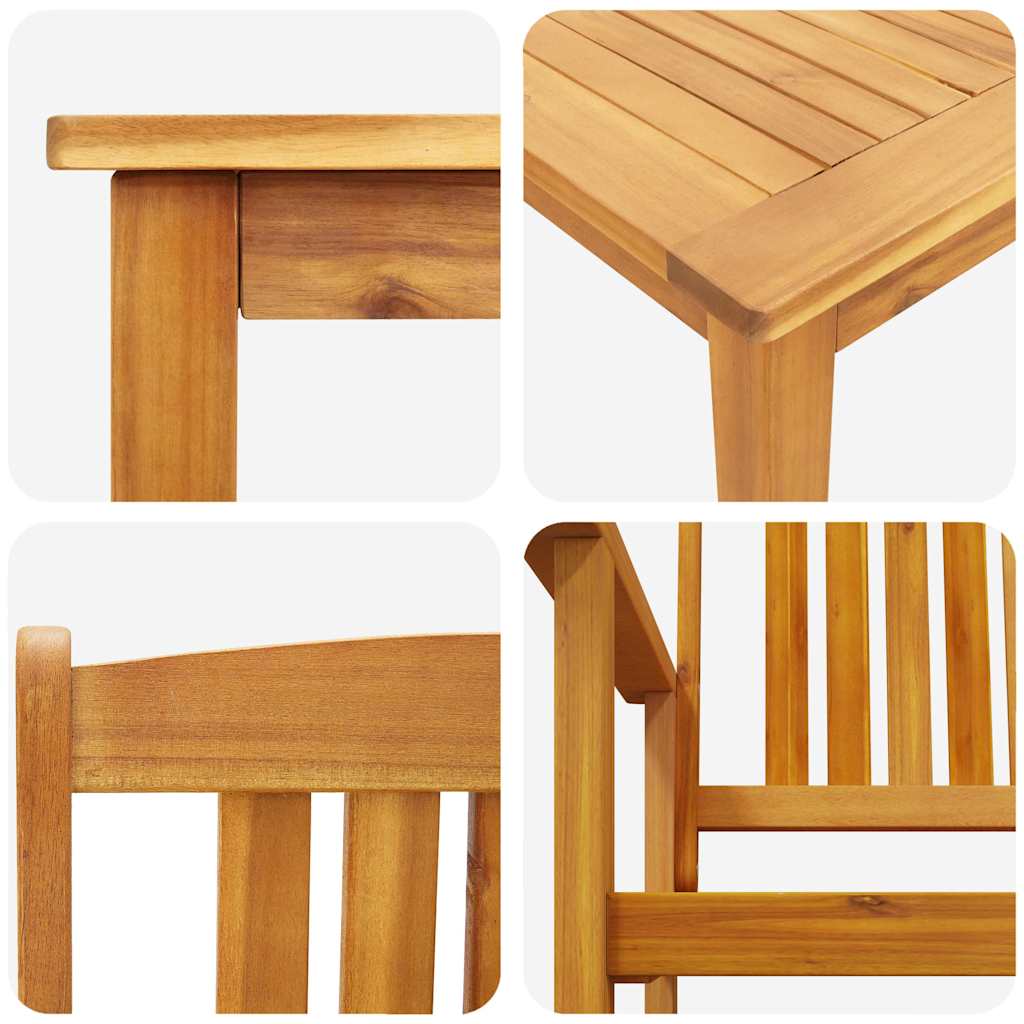 Garden Dining Set 7 pcs Brown Solid Acacia Wood